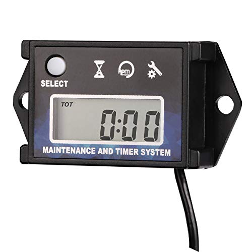 AIMILAR Digital Tach Hour Meter Tachometer Maintenance Engine Hourmeter for Lawn Mower Snowmobile Boat Motocross Motorcycle Dirtbike Generator
