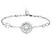 Produktbild BlingGem Kompass Armband Damen Egal Wo 925 Sterling Silber Scheibe Armband Richtung Gravur Weihnachtsgeschenk für Damen/Frauen