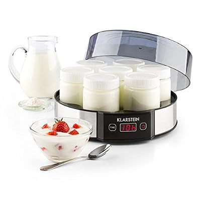 Klarstein Yaourtiere KLARSTEIN Klarstein milchstraße yaourtière 7x pots en verre de 190ml minuteur 14h - inox