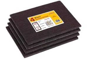 JAYROCK Furniture Pads for Hardwood Floors – Self-Adhesive Furniture Felt Sliders Pack of 4 – Cut To Size Non Slip Pad Sheets for Tile, Laminate Floor – Non Scratch Floor Protectors – 150mm x 110mm - Brown