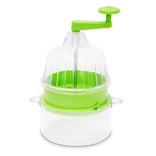 Relaxdays 10018963 Spiralschneider 2-in-1 für Gemüse- und Obstspaghetti 2 integrierte Messer, grün