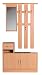 Produktbild FineBuy SERO Garderobe komplett zum aufhängen Flur mit Spiegel Garderoben-Set Wandgarderobe mit Hut-Ablage Holz mit Garderobenhaken hängend mit Unter-Schrank platzsparend 90cm breit 2 teilig Buche