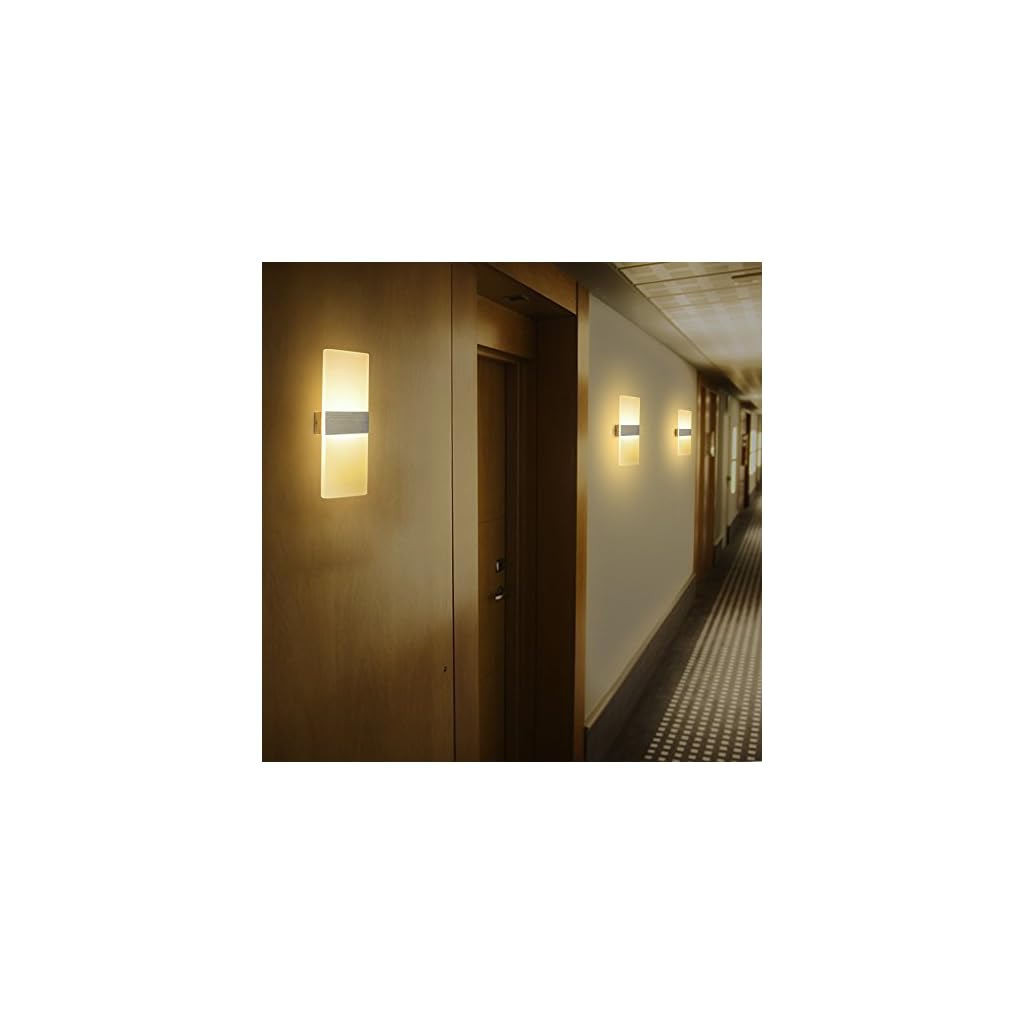 2 Stücke Wandleuchte LED Innen 12W Wandlampe Acryl Wandbeleuchtung