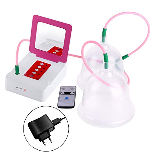 Preisvergleich Produktbild Elektrische Saugnapf Doppel Tassen Schönheit Brust-massagegerät Fettabsaugung Brust Vergrößerer Nippel Vibrierende Vakuumpumpe Tasse Für Frauen - Rosa