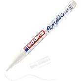 edding 5300 akrilik mark&ouml;r ince - beyaz - 1 su ge&ccedil;irmez akrilik mark&ouml;r - ince yuvarlak u&ccedil;lu 1-2 mm