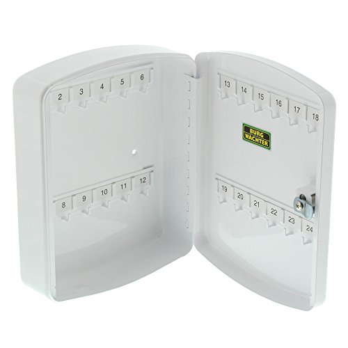 BURG-WÄCHTER, Schlüsselbox, 24 Haken, Stahlblech, Höhe: 255 mm, KB 24 W, Weiß - 3