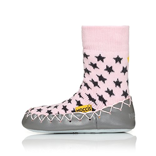 Moccis Kühl In Rosa Baby – Leder Mokassins Hausschuhe Socken - 2