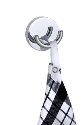 WENKO 20497100 Power-Loc Wandhaken Borello – Befestigen ohne bohren, Zinkdruckguss, 5.2 x 3.3 x 5.2 cm, Glänzend - 3