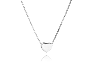 SLUYNZ Genuino 925 Plata Esterlina Diminuta Corazón de Amor Collar Colgante para Mujeres Adolescentes Collar de Tenis de Corazón Delgado