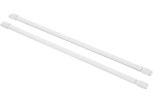 MERCURY TEXTIL- 2 Piezas de Barra Extensible para Cortinas, Barra de Tension para Cocina, Barra Blanca Ajustable, Facil Instalacion.(40-65cm)