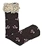 CL0443 Lace Floral Girl Knee Socks,Fit 1-8 Years Old Girl 1 Piece (Brown Color)