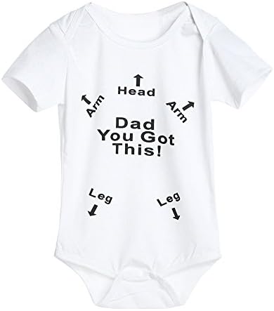 Zolimx Newborn Infant Baby Boys Girls Dad You Got This Letter Print Romper Jumpsuit Outfits Clothes (70)
