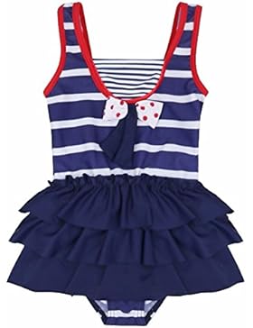 iiniim Bambina Ragazza Costume da Bagno a Righe Bagnante Bikini Swimwear 1-10 anni