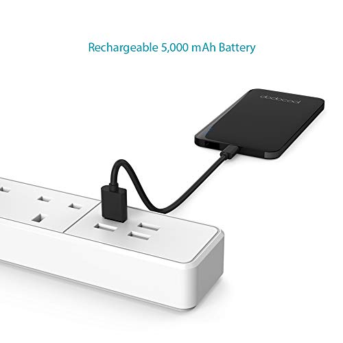 dodocool Mini Bater  a Externa MFI Certificado 5000mAh Ultrafino 2 Puertos Cargador Port  til con Micro USB Cable y Cable de Lightning Desmontable para iPhone 8   8 Plus   X   7   7 Plus   Samsung y otros Negro