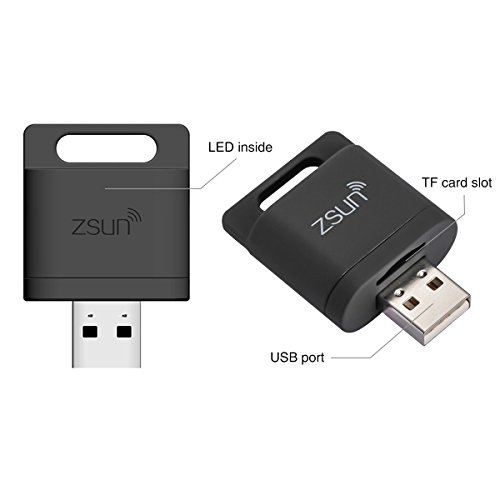 USB Kartenleser WiFi, Hizek USB Kartenlesegerät wireless TF card Memory Card Reader USB Flash Drive für iOS, Android and Windows System — Schwarz - 2
