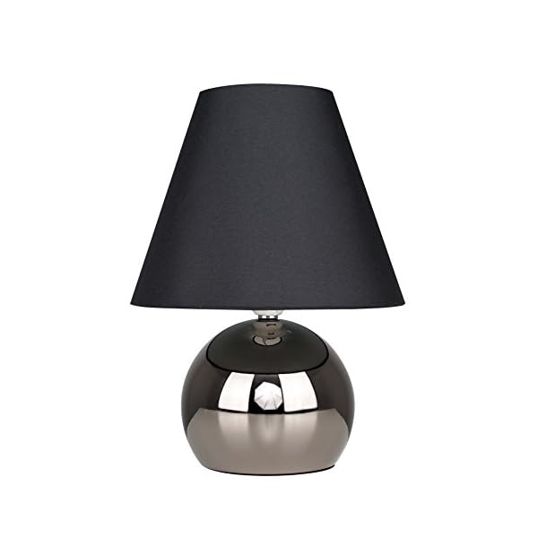 Modern Touch Dimmer Bedside Table Lamp with Cream Tapered Light Shade