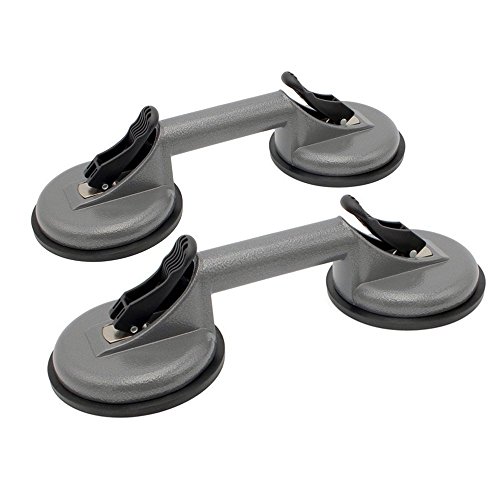 Forever Speed 2x Saugheber Aluminium Suction Lifters Glass Suction Vacuum Lifter 120 mm max.100kg mit 2 Saugnäpfen