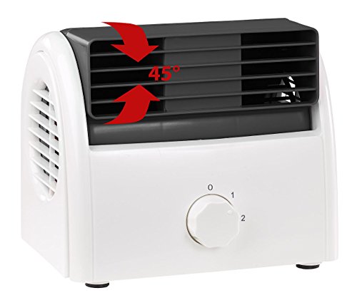 Sichler Haushaltsgeräte Leiser Mini-Tischventilator, Walzen-Technologie, 2 Stufen, 14-35 Watt