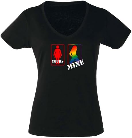 T-Shirt Rainbow Collection 10 - Yours Mine - sexy girl - Womens black S
