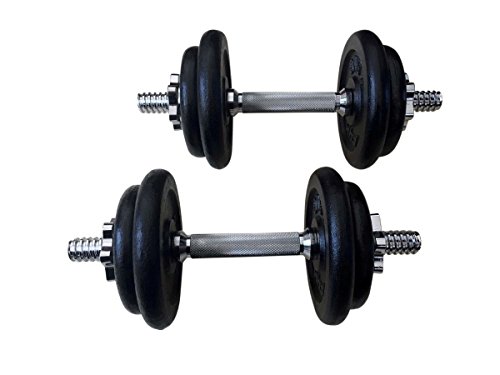 Gewichte-Set, olympisch, aus Gusseisen, 20 kg, Schwarz - 3