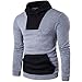 Produktbild MEIbax Herren Casual langärmelige Nähte lose Multi-Color Kapuzen Sport Sweatshirt Stehkragen Warm Pullover Langarmshirt Oberteile