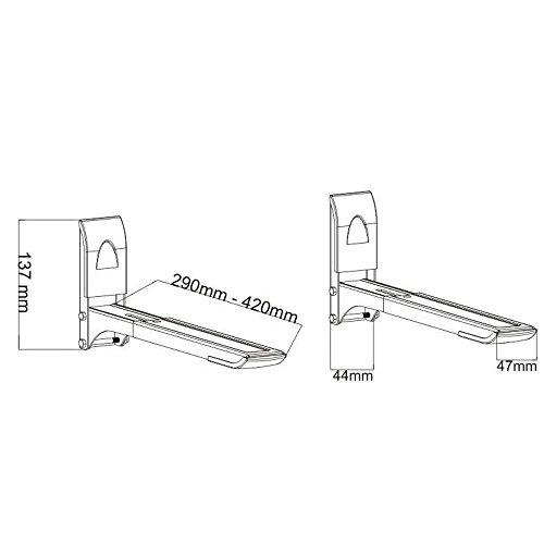 Maclean MC-607 Mikrowellenhalter Mikrowellenhalterung Griff Mikrowelle (bis 35 kg, ausziehbar, inkl. komplettem Montagematerial) silber - 5