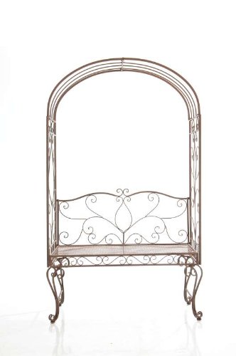 CLP Metall-Rosenbogen mit Bank NOSTY, Eisen pulverbeschichtet, Gartenbank 2er, Sitzfläche 100 x 45 cm antik braun - 3