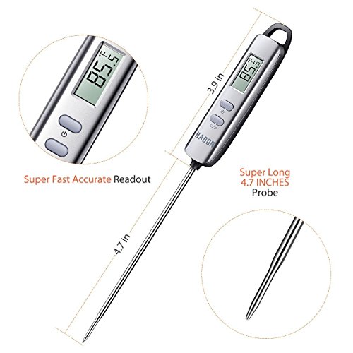 Habor Fleisch Thermometer Neue Version Digital Lebensmittel Thermometer mit 5 Sekunden Instant Lesen für Küche Kochen Wasser - 2