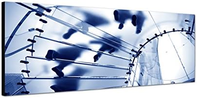 Wall Image on Canvas 120 x 40 cm Panorama in Spiral Staircase Spiral Glass Modern Metal