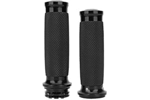 Chwyty kierownicy Suuonee, 1 para uniwersalnych manetek motocyklowych 25 mm Aluminium + guma antypo?lizgowa [srebrna]