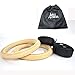 Produktbild Ablefitness Wood Wooden Gym Gymnastic Rings with Adjustable Straps Metal Cam Buckle for Strength Training Cross Fit w/ free carry bag by AbleFitness