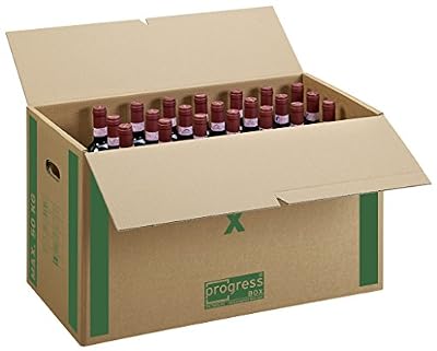 progressBOX TB02.02 Lot de 10 cartons de déménagement Carton double ondulation Marron 650 x 350 x 370 mm