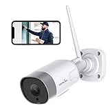 Caméra de Surveillance WiFi, Wansview 1080P FHD Caméra IP Extérieure Étanche avec Détection de Mouvement, Audio Bidirectionnel, Accès à Distance, Support ONVIF, Fonctionne avec Alexa -- W5 Blanche