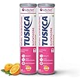Tuskca Japanese Glutathione 600Mg with Vitamin C | Reduces wrinkles, dark spots | For Collagen, Skin glow, Radiance | Sugarfree 20 Effervescent Tablet (Pack of 2, Orange)