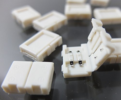 LED24.cc Lot de 5 connecteurs rapides CMS droits 2 pôles pour bande LED fixation sans soudure 8 mm