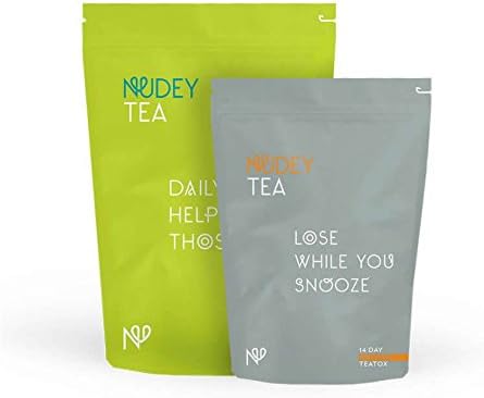 Nudey Day Time &amp; Night Time Teatox | 14 Day Weight Loss Tea | Great Tasting Slimming Detox Tea | 28 Teas (14 Day &amp; 14 Evening)
