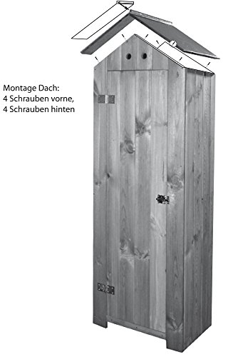 dobar 56215e Schweres Gartengerätehaus mit ausklappbarem Pflanztisch aus massivem Kiefernholz, fertig aufgebaut, 130 x 40 x 185 cm, 35 kg, weiß - 10