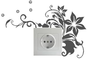 SUPER STICKER Vinilo decorativo pegatina pared, cristal, puerta -flores