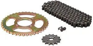 Uno Minda CH-2010 Quadra Rivet Chain & Alloy Steel Hardened Sprockets Chain & Sprocket Kit - R428 SIZE-114L / 14T / 40T(4H) for TVS Jive/Star City + 110 CC