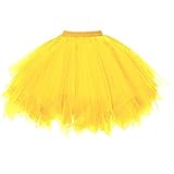 gelbes petticoat kleid Perfekt für Tanz, Ballett, Kostüme, dress up, Jazz und Stepptüm sowie Partyfavoriten. Auch unter ROCK n ROLL, Vintage-Kleid und anderen Outfits oder allein als Rock getragen werden können.