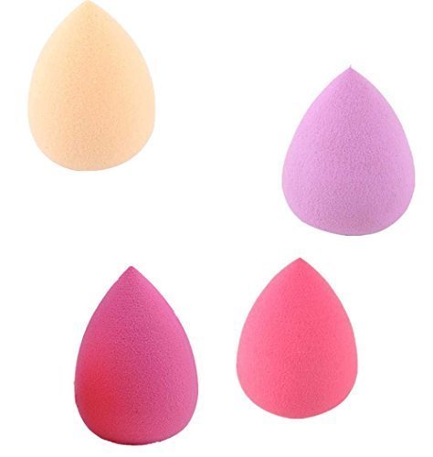 Lowestbest Pro Beauty Makeup Sponge Blender Flawless Smooth Shaped Water Droplets Puff 4 PCS