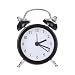 Produktbild Silent Uhr, luversco Twin Bell Silent Moderne Cute Legierung Edelstahl Metall Digital Wecker schwarz