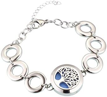 Dream Lassie Carving Bangle Aromatherapy / Essential Oils Diffuser Locket Polished Stainless Steel Bracelet for Womens