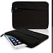 Produktbild igadgitz Schwarz Canvas Gewebe Schutzhülle Beutel Tasche Case cover mit Fronttasche für Lenovo IdeaTab S6000, Think Pad, Yoga Tab 2, 3 Pro 10.1 Zoll Tablet