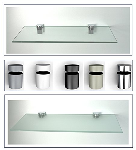 Glasregal Wandregal 90×20 cm / 10 mm satiniertes Glas mit BASKET3 weiß - 3