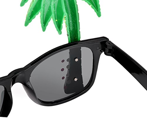 DSstyles 2 Stück Hawaiianische Tropische Neuheit Sonnenbrille Flamingo Papagei Baum Party Brille für Verrücktes Kleid - 8