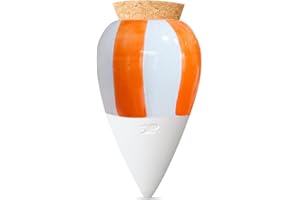 Pepin | Olla Terre Cuite à Planter | Arrosage Automatique et Ecologique pour Plante d'Intérieur et d'Extérieur | Irrigation Naturelle | Autonomie d'Environ 1 Semaine | OYA Rayé Orange et Bleu 25cl