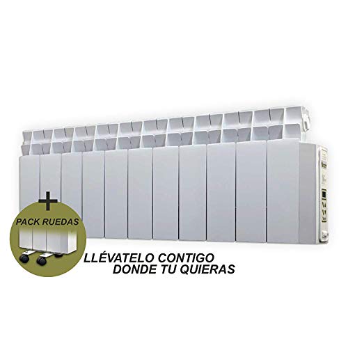 Preisvergleich Produktbild Elektrisch Paneelheizkörper Heizkörper + Rollensatz Farho LPD · Elektroheizung · Elektrische Ölradiator Energiesparend · Heizgerät Wandpaneel Niedriges Profil · 975W · Elektroheizkörper mit Thermostat