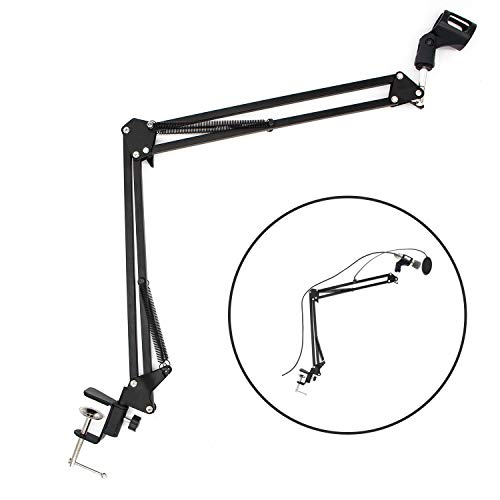 Soporte de brazo de tijera ajustable para micrófono hecho de acero duradero para estudio de radiodifusión