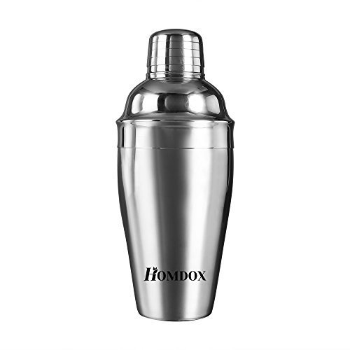 Homdox Cocktail-Shaker mit Sieb 3 tlg. Edelstahl 18/10 500ml 2192